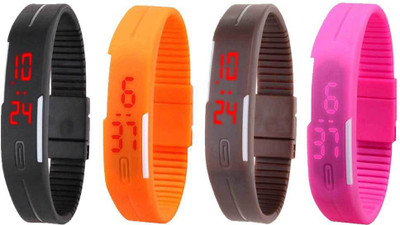 Kissu Led Magnet Band Combo of 4 Black, Orange, Brown And Pink Watch - For Men & Women
Kissu Led Magnet Band Combo of 4 Black, Orange, Brown And Pink Watch - For Men & Women