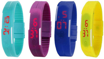 Kissu Led Magnet Band Combo of 4 Sky Blue, Purple, Blue And Yellow Watch - For Men & Women
Kissu Led Magnet Band Combo of 4 Sky Blue, Purple, Blue And Yellow Watch - For Men & Women