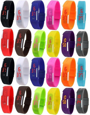 Pappi Boss Unisex Multicolor Pack of 24 BIG DEAL Silicone Sports Led Smart Band Watch - For Men & Women
Pappi Boss Unisex Multicolor Pack of 24 BIG DEAL Silicone Sports Led Smart Band Watch - For Men & Women