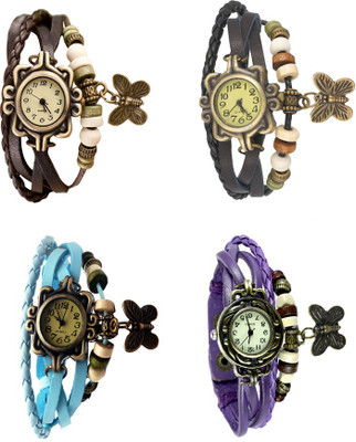 NS18 Vintage Butterfly Rakhi Combo of 4 Brown, Sky Blue, Black And Purple Watch - For Women
NS18 Vintage Butterfly Rakhi Combo of 4 Brown, Sky Blue, Black And Purple Watch - For Women