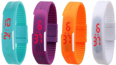 Kissu Led Magnet Band Combo of 4 Sky Blue, Purple, Orange And White Watch - For Men & Women
Kissu Led Magnet Band Combo of 4 Sky Blue, Purple, Orange And White Watch - For Men & Women
