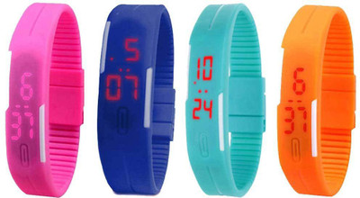 Kissu Led Magnet Band Combo of 4 Pink, Blue, Sky Blue And Orange Watch - For Men & Women
Kissu Led Magnet Band Combo of 4 Pink, Blue, Sky Blue And Orange Watch - For Men & Women