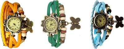NS18 Vintage Butterfly Rakhi Watch Combo of 3 Yellow, Green And Sky Blue Watch - For Women
NS18 Vintage Butterfly Rakhi Watch Combo of 3 Yellow, Green And Sky Blue Watch - For Women