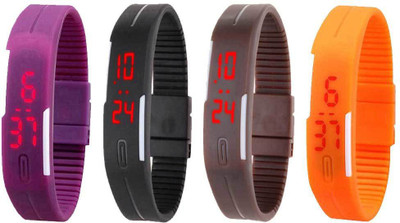 Kissu Led Magnet Band Combo of 4 Purple, Black, Brown And Orange Watch - For Men & Women
Kissu Led Magnet Band Combo of 4 Purple, Black, Brown And Orange Watch - For Men & Women