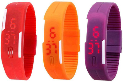 NS18 Silicone Led Magnet Band Combo of 3 Red, Orange And Purple Watch - For Boys & Girls
NS18 Silicone Led Magnet Band Combo of 3 Red, Orange And Purple Watch - For Boys & Girls