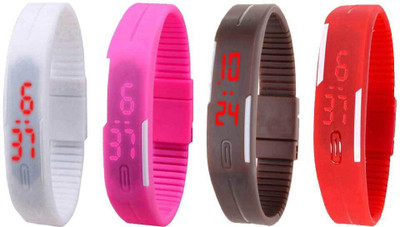 NS18 Silicone Led Magnet Band Watch Combo of 4 White, Pink, Brown And Red Watch - For Couple
NS18 Silicone Led Magnet Band Watch Combo of 4 White, Pink, Brown And Red Watch - For Couple