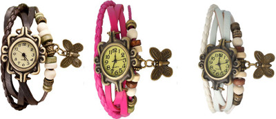 NS18 Vintage Butterfly Rakhi Watch Combo of 3 Brown, Pink And White Watch - For Women
NS18 Vintage Butterfly Rakhi Watch Combo of 3 Brown, Pink And White Watch - For Women