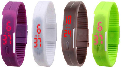 Kissu Led Magnet Band Combo of 4 Purple, White, Brown And Green Watch - For Men & Women
Kissu Led Magnet Band Combo of 4 Purple, White, Brown And Green Watch - For Men & Women