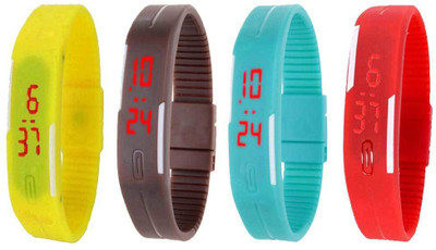 Kissu Led Magnet Band Combo of 4 Yellow, Brown, Sky Blue And Red Watch - For Men & Women
Kissu Led Magnet Band Combo of 4 Yellow, Brown, Sky Blue And Red Watch - For Men & Women