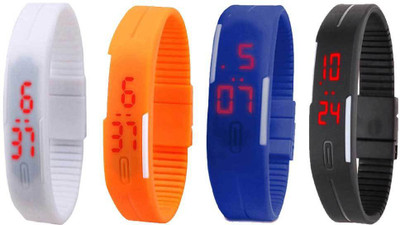 Kissu Led Magnet Band Combo of 4 White, Orange, Blue And Black Watch - For Men & Women
Kissu Led Magnet Band Combo of 4 White, Orange, Blue And Black Watch - For Men & Women