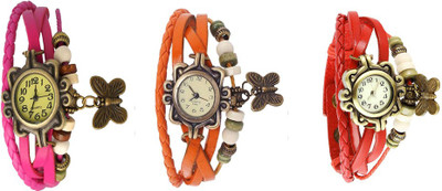 NS18 Vintage Butterfly Rakhi Watch Combo of 3 Pink, Orange And Red Watch - For Women
NS18 Vintage Butterfly Rakhi Watch Combo of 3 Pink, Orange And Red Watch - For Women