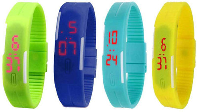 Kissu Led Magnet Band Combo of 4 Green, Blue, Sky Blue And Yellow Watch - For Men & Women
Kissu Led Magnet Band Combo of 4 Green, Blue, Sky Blue And Yellow Watch - For Men & Women