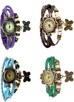 Kissu Vintage Rakhi Combo of 4 Purple, Sky Blue, Brown And Green Watch - For Women
Kissu Vintage Rakhi Combo of 4 Purple, Sky Blue, Brown And Green Watch - For Women