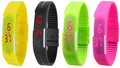 Kissu Led Magnet Band Combo of 4 Yellow, Black, Green And Pink Watch - For Men & Women
Kissu Led Magnet Band Combo of 4 Yellow, Black, Green And Pink Watch - For Men & Women
