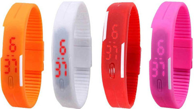 Kissu Led Magnet Band Combo of 4 Orange, White, Red And Pink Watch - For Men & Women
Kissu Led Magnet Band Combo of 4 Orange, White, Red And Pink Watch - For Men & Women