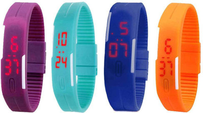 Kissu Led Magnet Band Combo of 4 Purple, Sky Blue, Blue And Orange Watch - For Men & Women
Kissu Led Magnet Band Combo of 4 Purple, Sky Blue, Blue And Orange Watch - For Men & Women