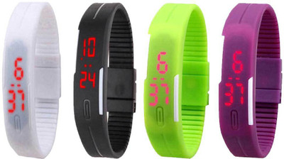 NS18 Silicone Led Magnet Band Watch Combo of 4 White, Black, Green And Purple Watch - For Couple
NS18 Silicone Led Magnet Band Watch Combo of 4 White, Black, Green And Purple Watch - For Couple
