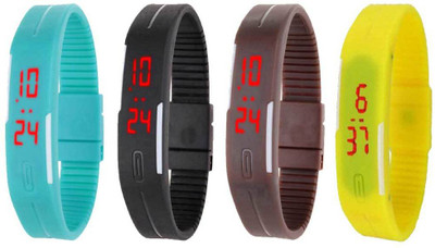 Kissu Led Magnet Band Combo of 4 Sky Blue, Black, Brown And Yellow Watch - For Men & Women
Kissu Led Magnet Band Combo of 4 Sky Blue, Black, Brown And Yellow Watch - For Men & Women