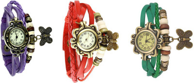 NS18 Vintage Butterfly Rakhi Watch Combo of 3 Purple, Red And Green Watch - For Women
NS18 Vintage Butterfly Rakhi Watch Combo of 3 Purple, Red And Green Watch - For Women