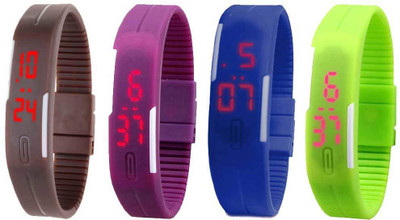 NS18 Silicone Led Magnet Band Combo of 4 Brown, Purple, Blue And Green Watch - For Boys & Girls
NS18 Silicone Led Magnet Band Combo of 4 Brown, Purple, Blue And Green Watch - For Boys & Girls