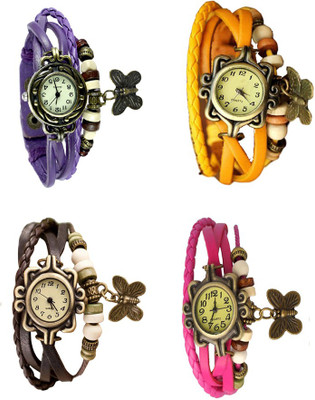 NS18 Vintage Butterfly Rakhi Combo of 4 Purple, Brown, Yellow And Pink Watch - For Women
NS18 Vintage Butterfly Rakhi Combo of 4 Purple, Brown, Yellow And Pink Watch - For Women
