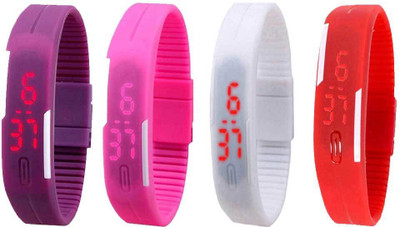Kissu Led Magnet Band Combo of 4 Purple, Pink, White And Red Watch - For Men & Women
Kissu Led Magnet Band Combo of 4 Purple, Pink, White And Red Watch - For Men & Women