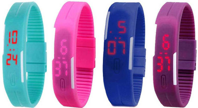 Kissu Led Magnet Band Combo of 4 Sky Blue, Pink, Blue And Purple Watch - For Men & Women
Kissu Led Magnet Band Combo of 4 Sky Blue, Pink, Blue And Purple Watch - For Men & Women