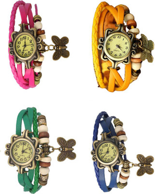 NS18 Vintage Butterfly Rakhi Combo of 4 Pink, Green, Yellow And Blue Watch - For Women
NS18 Vintage Butterfly Rakhi Combo of 4 Pink, Green, Yellow And Blue Watch - For Women