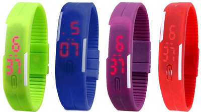 Kissu Led Magnet Band Combo of 4 Green, Blue, Purple And Red Watch - For Men & Women
Kissu Led Magnet Band Combo of 4 Green, Blue, Purple And Red Watch - For Men & Women