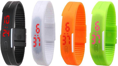 Kissu Led Magnet Band Combo of 4 Black, White, Orange And Green Watch - For Men & Women
Kissu Led Magnet Band Combo of 4 Black, White, Orange And Green Watch - For Men & Women