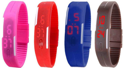 Kissu Led Magnet Band Combo of 4 Pink, Red, Blue And Brown Watch - For Men & Women
Kissu Led Magnet Band Combo of 4 Pink, Red, Blue And Brown Watch - For Men & Women