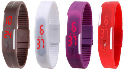 Kissu Led Magnet Band Combo of 4 Brown, White, Purple And Red Watch - For Men & Women
Kissu Led Magnet Band Combo of 4 Brown, White, Purple And Red Watch - For Men & Women