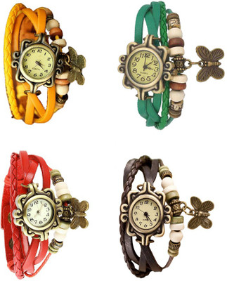 NS18 Vintage Butterfly Rakhi Combo of 4 Yellow, Red, Green And Brown Watch - For Women
NS18 Vintage Butterfly Rakhi Combo of 4 Yellow, Red, Green And Brown Watch - For Women