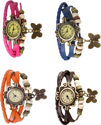 NS18 Vintage Butterfly Rakhi Combo of 4 Pink, Orange, Blue And Brown Watch - For Women
NS18 Vintage Butterfly Rakhi Combo of 4 Pink, Orange, Blue And Brown Watch - For Women