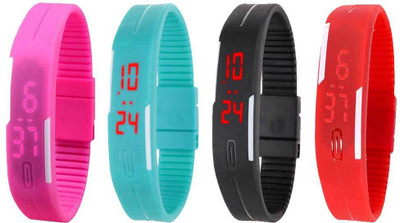 Kissu Led Magnet Band Combo of 4 Pink, Sky Blue, Black And Red Watch - For Men & Women
Kissu Led Magnet Band Combo of 4 Pink, Sky Blue, Black And Red Watch - For Men & Women