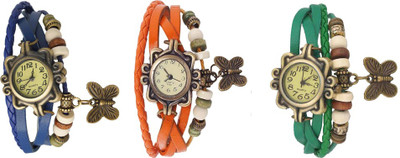 NS18 Vintage Butterfly Rakhi Watch Combo of 3 Blue, Orange And Green Watch - For Women
NS18 Vintage Butterfly Rakhi Watch Combo of 3 Blue, Orange And Green Watch - For Women
