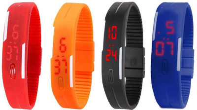 NS18 Silicone Led Magnet Band Combo of 4 Red, Orange, Black And Blue Watch - For Boys & Girls
NS18 Silicone Led Magnet Band Combo of 4 Red, Orange, Black And Blue Watch - For Boys & Girls