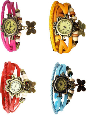 NS18 Vintage Butterfly Rakhi Combo of 4 Pink, Red, Yellow And Sky Blue Watch - For Women
NS18 Vintage Butterfly Rakhi Combo of 4 Pink, Red, Yellow And Sky Blue Watch - For Women