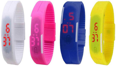Kissu Led Magnet Band Combo of 4 White, Pink, Blue And Yellow Watch - For Men & Women
Kissu Led Magnet Band Combo of 4 White, Pink, Blue And Yellow Watch - For Men & Women