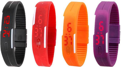 Kissu Led Magnet Band Combo of 4 Black, Red, Orange And Purple Watch - For Men & Women
Kissu Led Magnet Band Combo of 4 Black, Red, Orange And Purple Watch - For Men & Women
