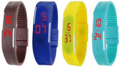 Kissu Led Magnet Band Combo of 4 Brown, Blue, Yellow And Sky Blue Watch - For Men & Women
Kissu Led Magnet Band Combo of 4 Brown, Blue, Yellow And Sky Blue Watch - For Men & Women