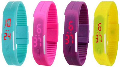 Kissu Led Magnet Band Combo of 4 Sky Blue, Pink, Purple And Yellow Watch - For Men & Women
Kissu Led Magnet Band Combo of 4 Sky Blue, Pink, Purple And Yellow Watch - For Men & Women