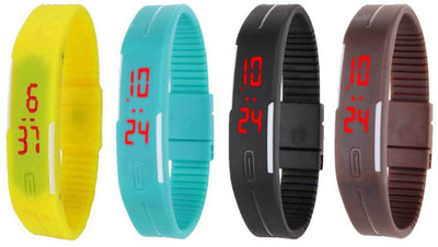 Kissu Led Magnet Band Combo of 4 Yellow, Sky Blue, Black And Brown Watch - For Men & Women
Kissu Led Magnet Band Combo of 4 Yellow, Sky Blue, Black And Brown Watch - For Men & Women