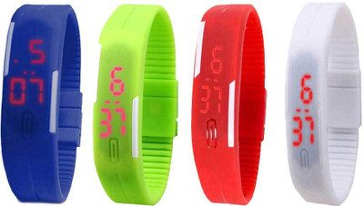 Kissu Led Magnet Band Combo of 4 Blue, Green, Red And White Watch - For Men & Women
Kissu Led Magnet Band Combo of 4 Blue, Green, Red And White Watch - For Men & Women