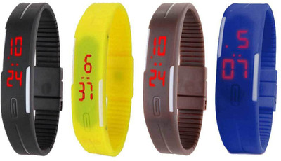 Kissu Led Magnet Band Combo of 4 Black, Yellow, Brown And Blue Watch - For Men & Women
Kissu Led Magnet Band Combo of 4 Black, Yellow, Brown And Blue Watch - For Men & Women
