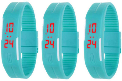 Kissu Led Band Watch Combo of 3 Sky Blue, Sky Blue And Sky Blue Watch - For Couple
Kissu Led Band Watch Combo of 3 Sky Blue, Sky Blue And Sky Blue Watch - For Couple
