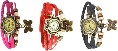 NS18 Vintage Butterfly Rakhi Watch Combo of 3 Pink, Red And Black Watch - For Women
NS18 Vintage Butterfly Rakhi Watch Combo of 3 Pink, Red And Black Watch - For Women