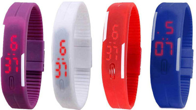 NS18 Silicone Led Magnet Band Combo of 4 Purple, White, Red And Blue Watch - For Boys & Girls
NS18 Silicone Led Magnet Band Combo of 4 Purple, White, Red And Blue Watch - For Boys & Girls