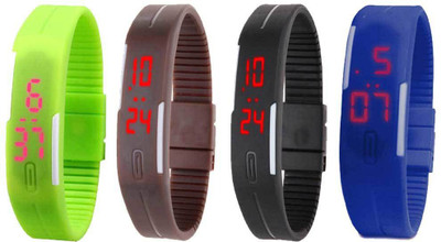 Kissu Led Magnet Band Combo of 4 Green, Brown, Black And Blue Watch - For Men & Women
Kissu Led Magnet Band Combo of 4 Green, Brown, Black And Blue Watch - For Men & Women