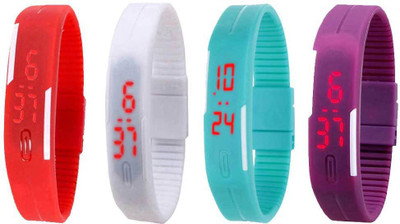Kissu Led Magnet Band Combo of 4 Red, White, Sky Blue And Purple Watch - For Men & Women
Kissu Led Magnet Band Combo of 4 Red, White, Sky Blue And Purple Watch - For Men & Women